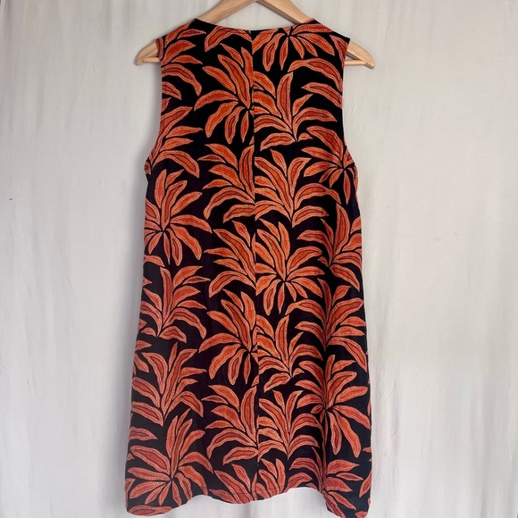 Rachel Zoe Linen A-Line Dress Palm Print Sleeveless Pockets Size M Resort Wear - Picture 3 of 9